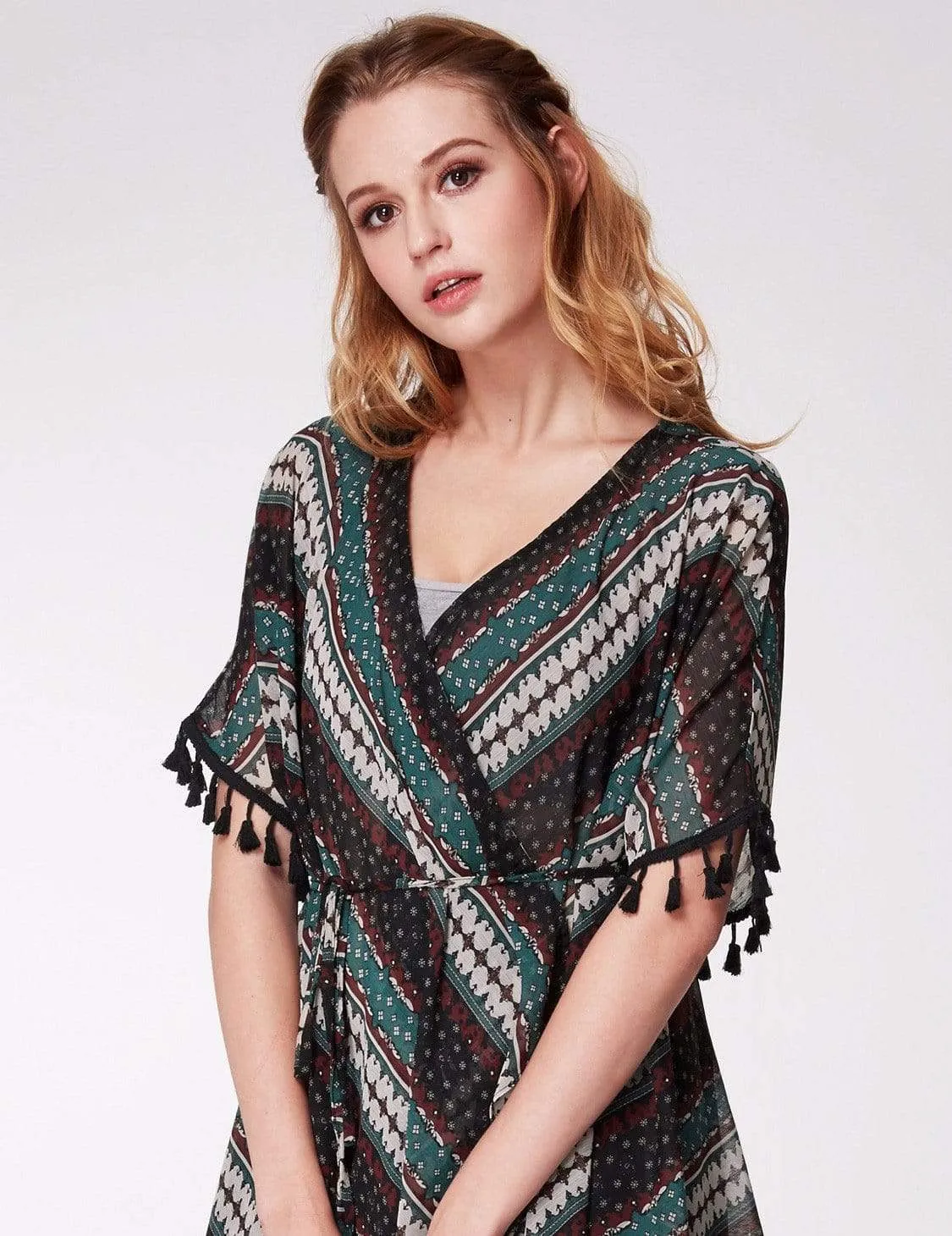 Alisa Pan Printed Bohemian Wrap Dress