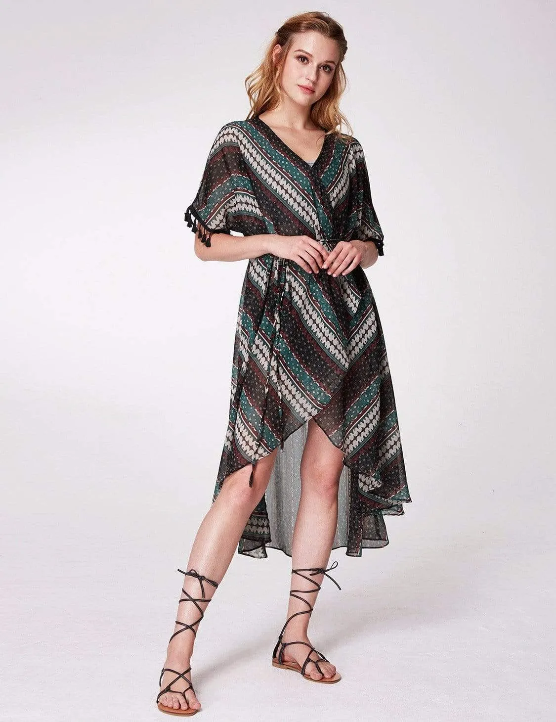 Alisa Pan Printed Bohemian Wrap Dress