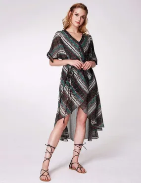 Alisa Pan Printed Bohemian Wrap Dress