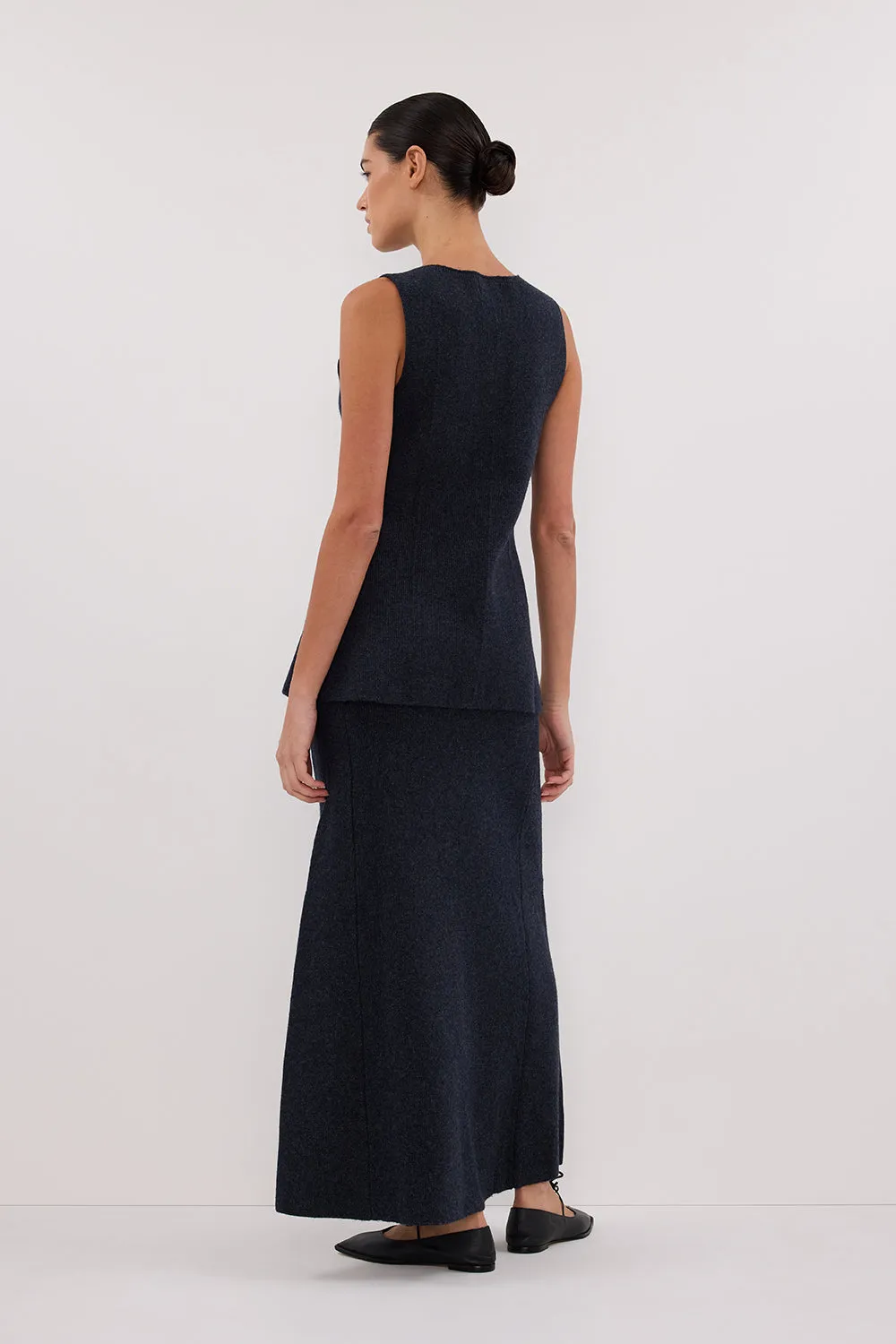 AVA INK LONGLINE KNIT MIDI SKIRT