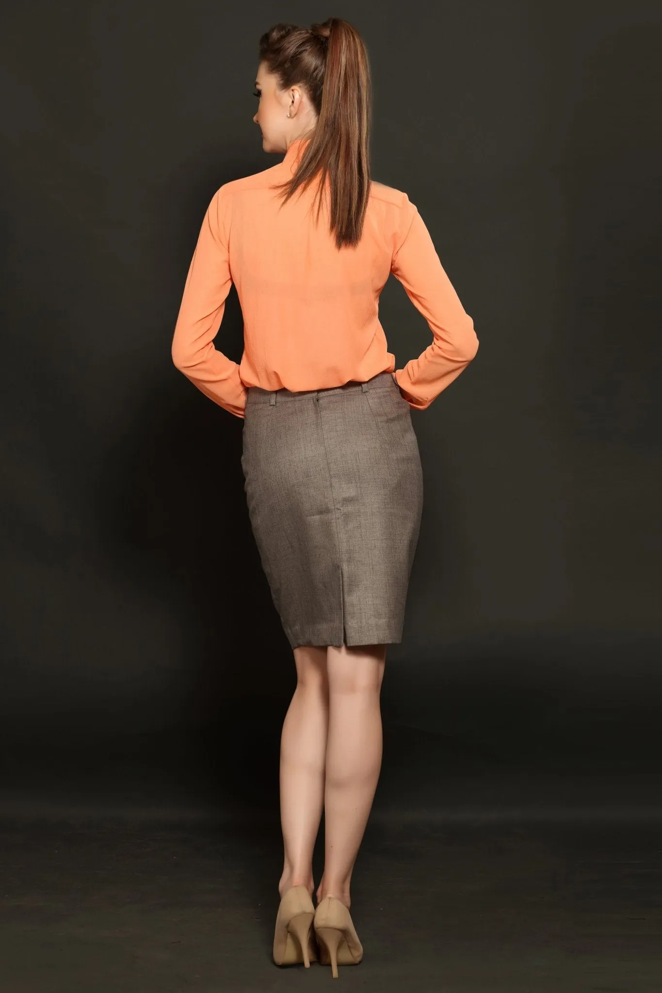 Beige Formal Skirt