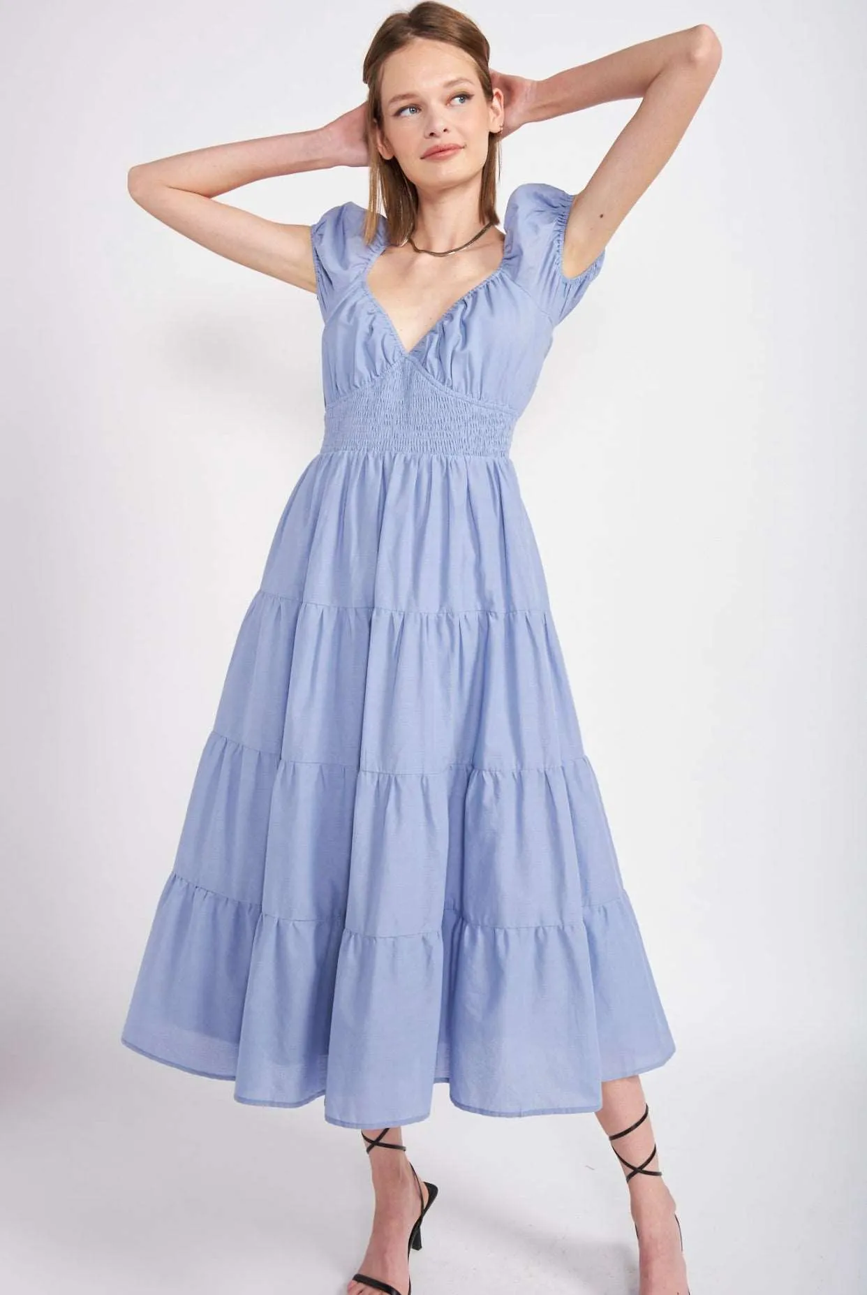 Bleu Puff Sleeve Dress