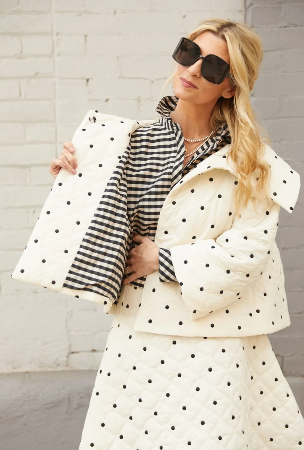 Cropped Mel Button Down Shirt - Gingham