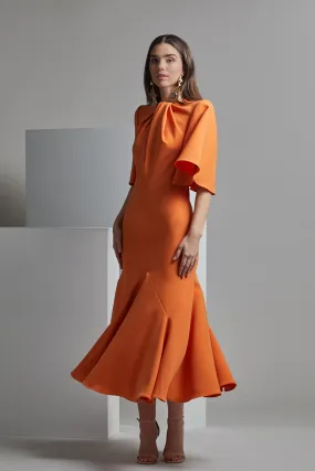 Draped Mermaid Midi Dress