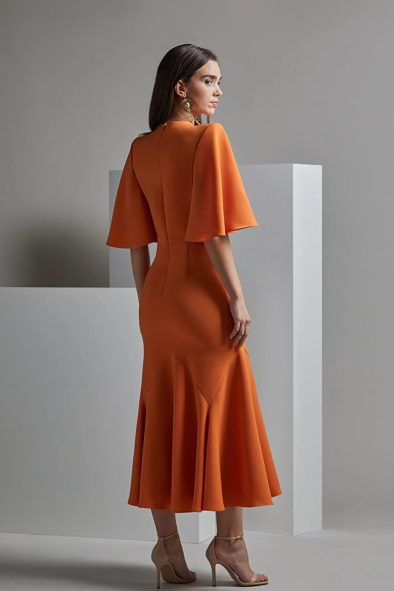 Draped Mermaid Midi Dress