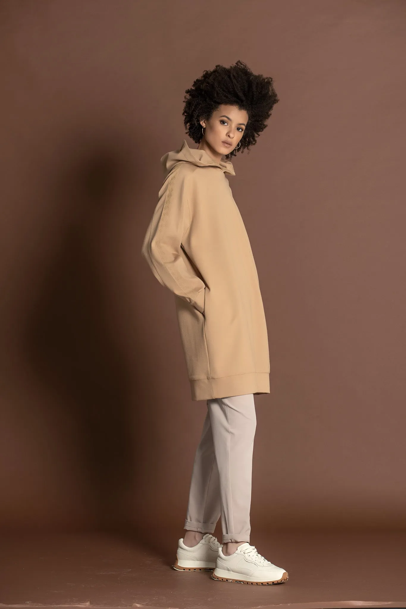 HOODED SWEATSHIRT DRESS