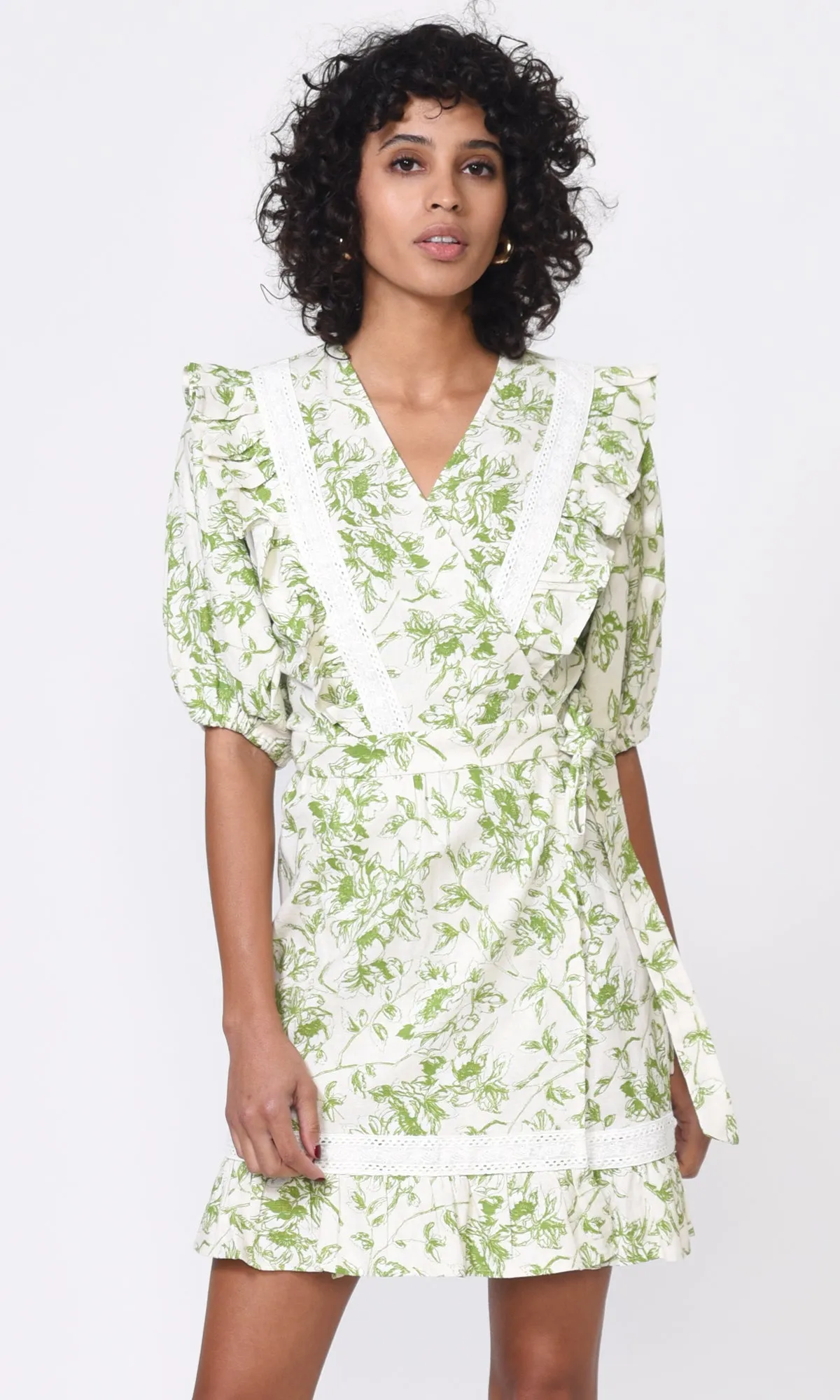 KALINA ECOVERO TOILE PRINT WRAP DRESS