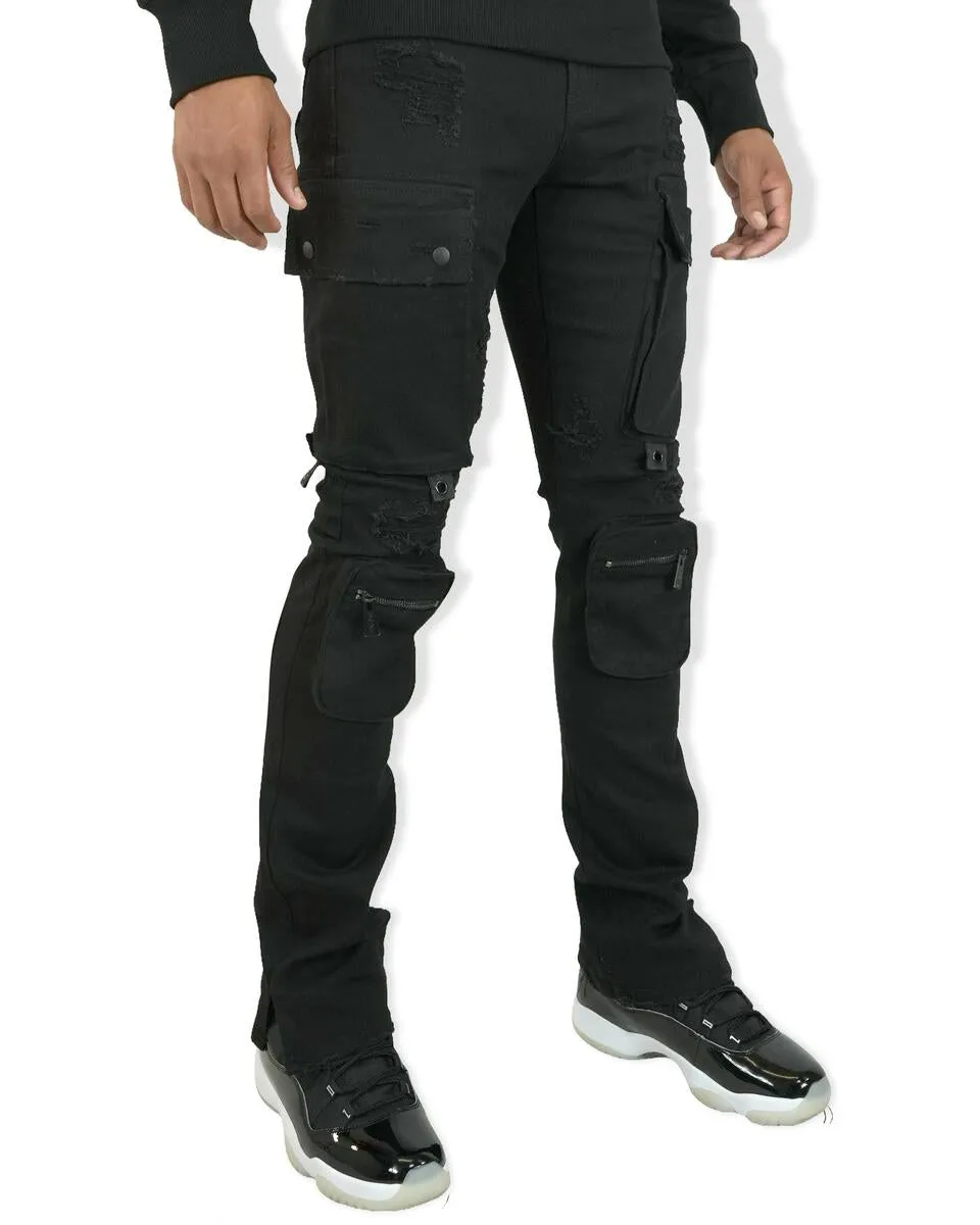 Preme Denim Flare Jeans (BLACK)