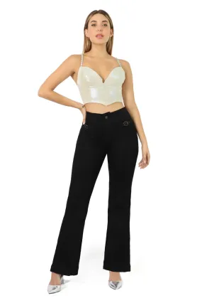 SculptFit Jeans - Hi-rise Flare Black 16143
