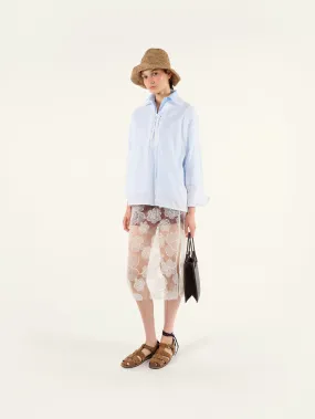 SIAM - Sheer tulle midi skirt with contrast lining