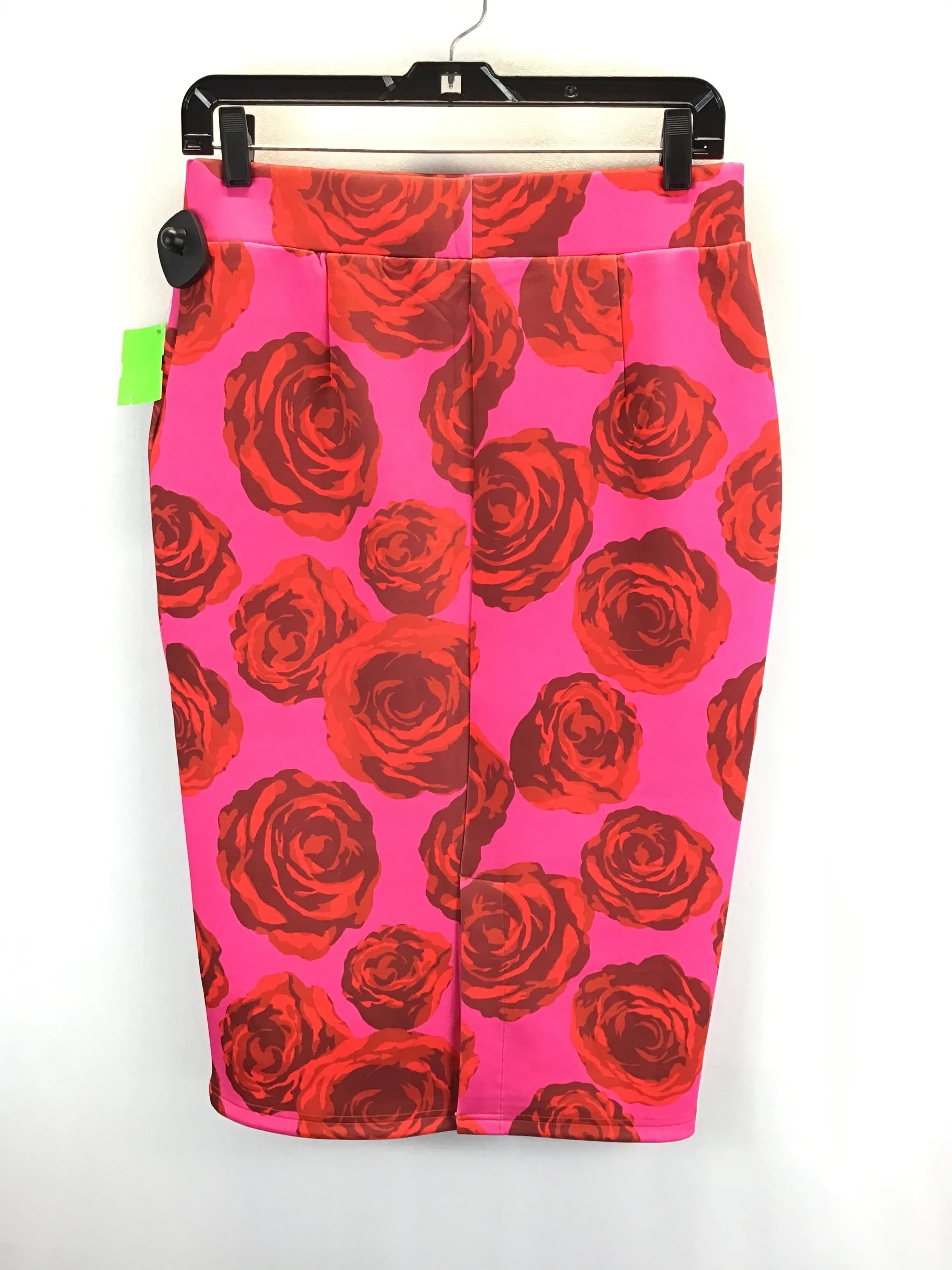 Skirt Midi By New York And Co In Pink & Red, Size: M