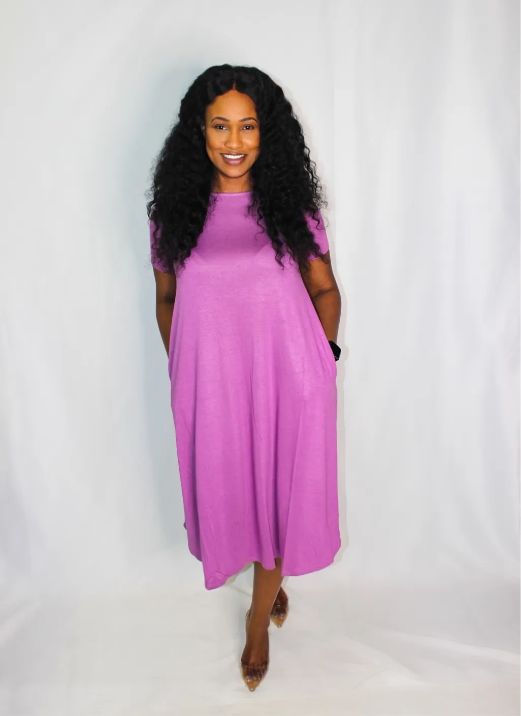 The Essential Dress-Dk Mauve