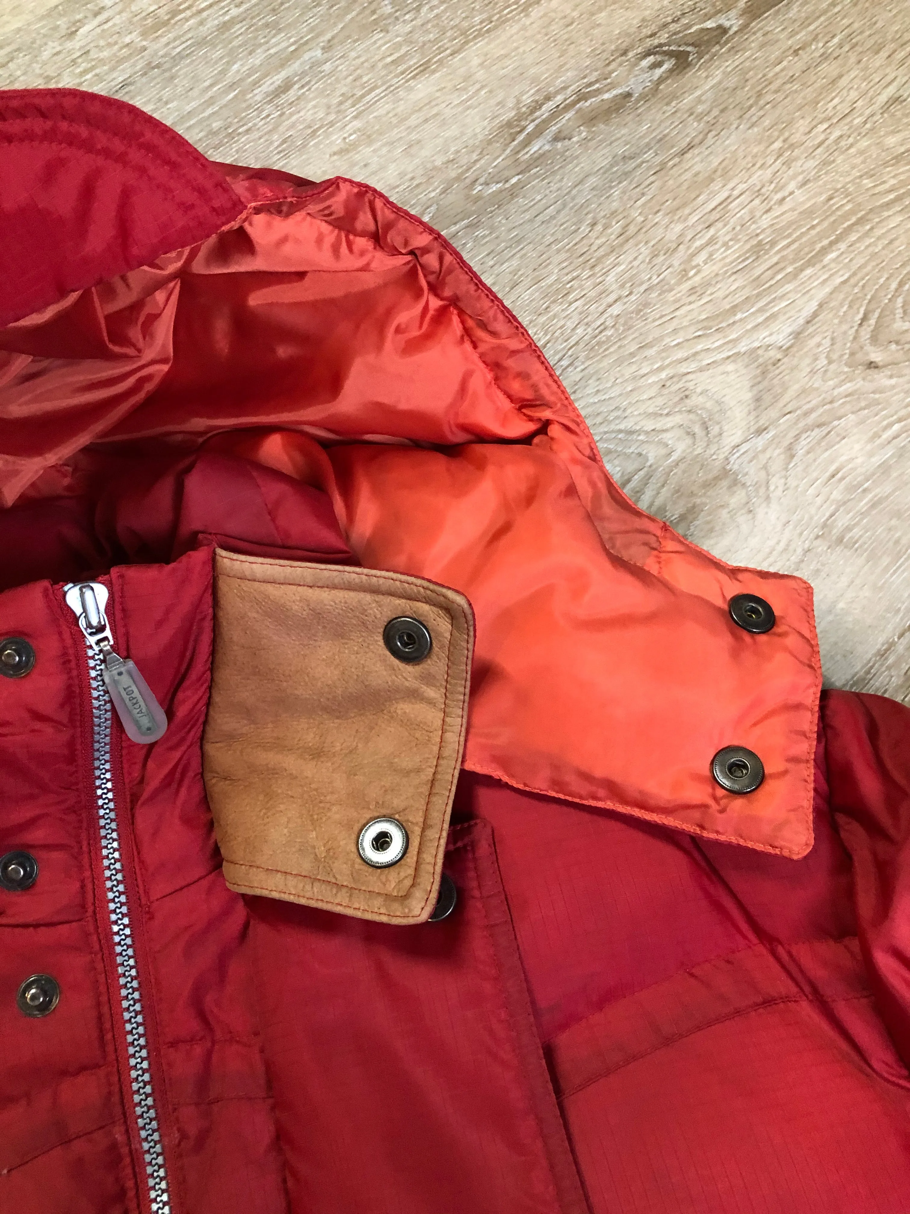 Vintage Jackpot by Carli Gry Red Down-FIlled Puffer Jacket