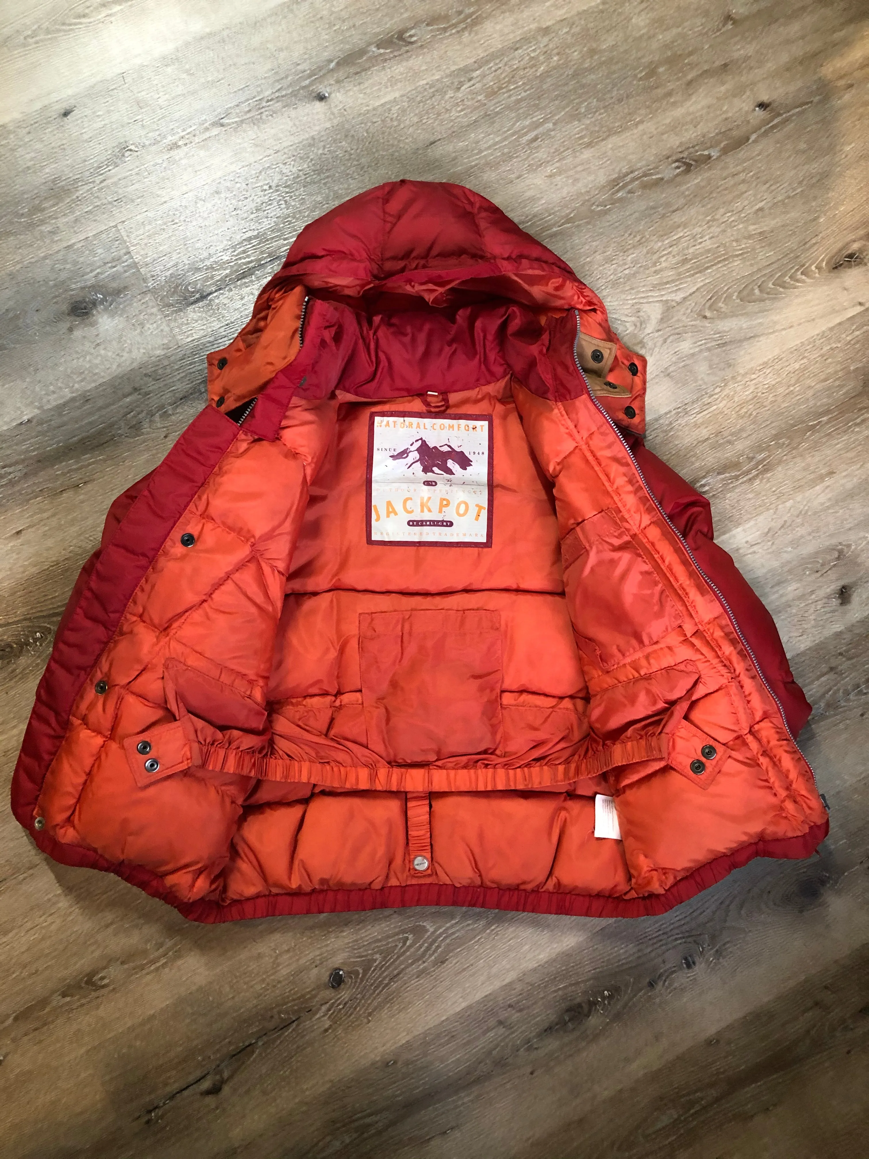 Vintage Jackpot by Carli Gry Red Down-FIlled Puffer Jacket
